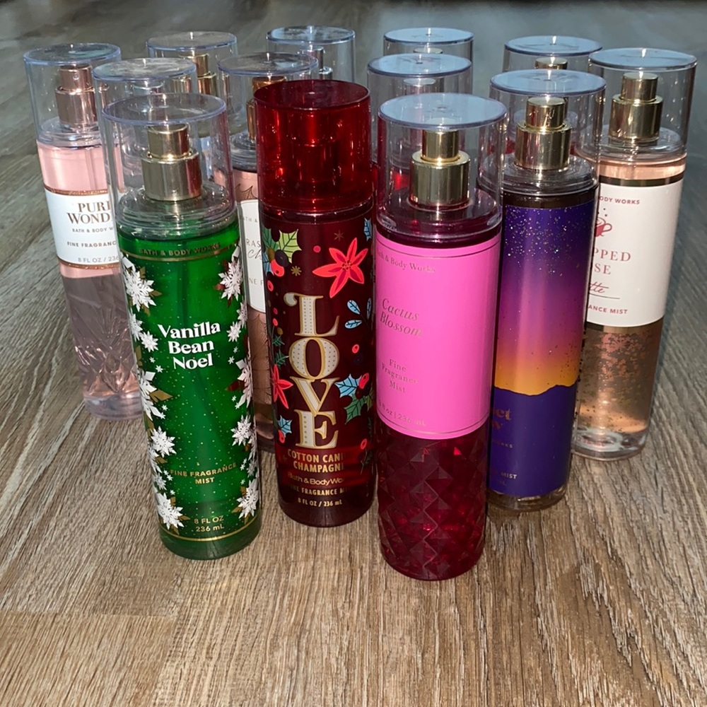 Assortment of Bath & Body Works full size fragrances. Price per each.